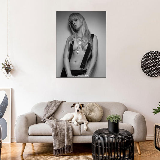 Taryn Manning Hot Actress Sexy Topless Singer BW Wall Art Print Poster