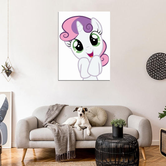 Sweetie Belle My Little Pony Friendship Is Magic Cute Beautiful Cartoon Art Wall Art Print Poster