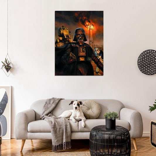 Darth Vader Stormtrooper AT-ST Walker Painting Star Wars Movie Awesome Art Wall Art Print Poster