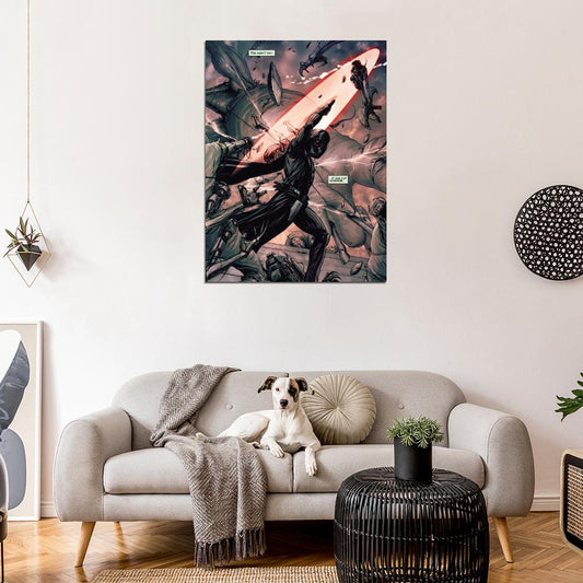 Darth Vader Lightsaber Fight Battle Sith Lord Star Wars Movie Awesome Art Wall Art Print Poster