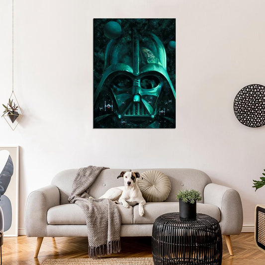 Imperial Fleet TIE Fighters Space Darth Vader Obi-Wan Kenobi Star Wars Movie Awesome Painting Art Wall Art Print Poster