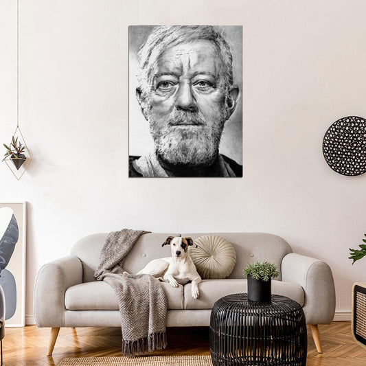Alec Guinness Ben Kenobi Obi-Wan Portrait Original Trilogy Star Wars Movie Awesome Painting Art Wall Art Print Poster