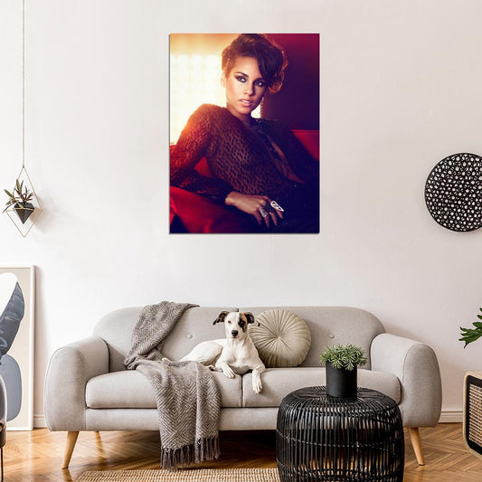 Alicia Keys Beautiful Hot Singer Sexy Dress R&B Music Wall Art Print Poster