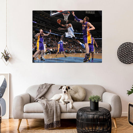 Kenneth Faried Denver Amazing Layup Basketball Sport Wall Art Print Poster