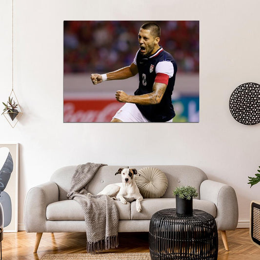 Clint Dempsey Scream USA Football Soccer Sport Wall Art Print Poster