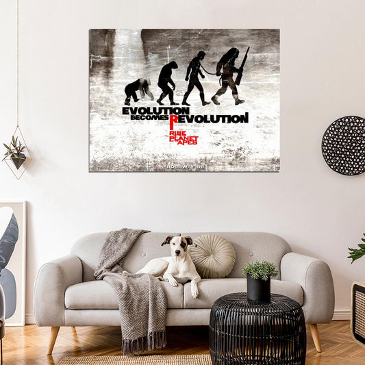 Rise of the Planet of the Apes Evolution Art Movie Wall Art Print Poster