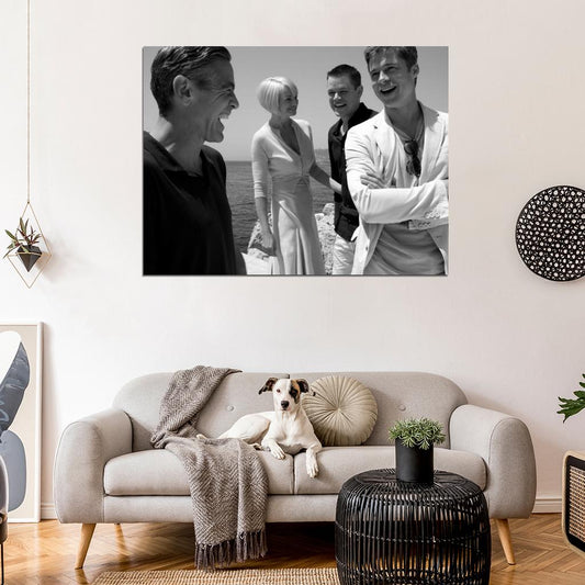 Ocean's Thirteen 13 Cast Behind the Scenes Movie Rare Wall Decor Room Print Retro Vintage Poster