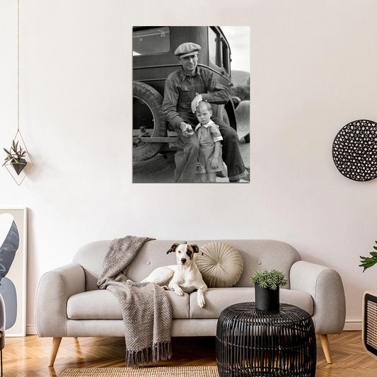 Refugee Man Boy Polk Missouri 1936 Rare Old BW Wall Decor Room Print Retro Vintage Poster