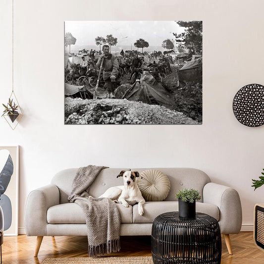 French Cavalry Corps Rare WWI World War One WW1 Old BW Wall Decor Room Print Retro Vintage Poster