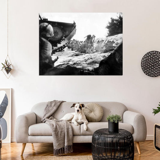 Marines Troops Soldiers Japan Rare War WW2 Old Wall Decor Room Print Retro Vintage Poster