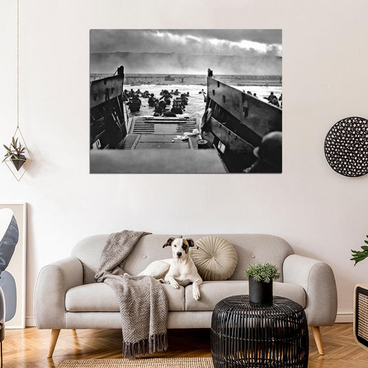 D-Day Omaha Beach Normandy Landings Invasion War Wall Decor Room Print Retro Vintage Poster