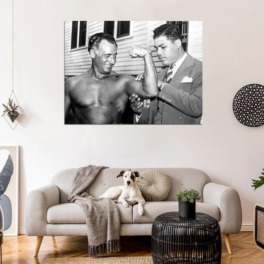 Charles Atlas Bodybuilder Joe Louis Brown Boxer 1938 Wall Decor Room Print Retro Vintage Poster