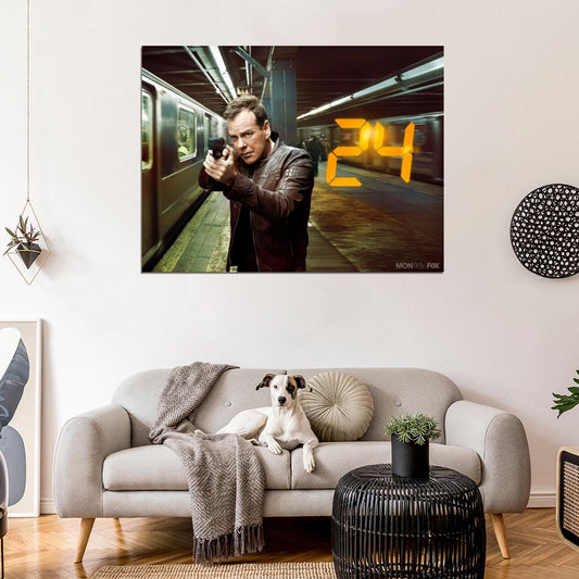 Jack Bauer Kiefer Sutherland 24 Live Another Day Wall Art Print Poster