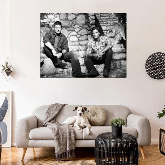 Jensen Ackles Jared Padalecki BW Supernatural TV Wall Art Print Poster
