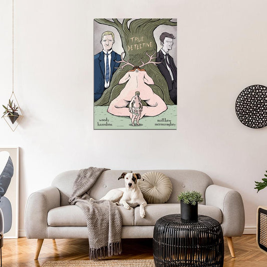 Rust Cohle Marty Hart Art True Detective TV Series Wall Art Print Poster