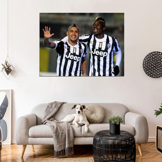 Arturo Vidal Paul Pogba FC Soccer Football Wall Art Print Poster
