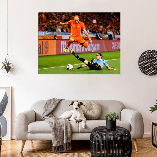 Arjen Robben Sliding Tackle The Netherlands Brazil Wall Art Print Poster