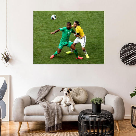 Didier Drogba Mario Yepes Ivory Coast Colombia Wall Art Print Poster