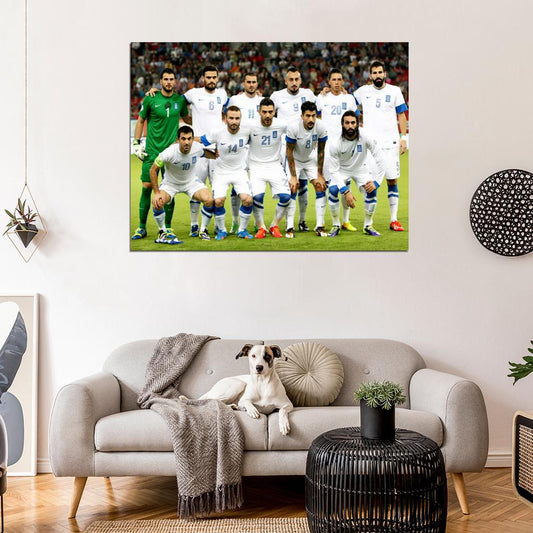 Team Players Greece 2014 World Cup Brazil Football Wall Art Print Poster