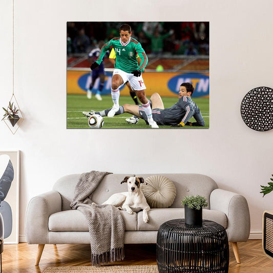 Javier Hernandez Hugo Lloris Goal Mexico Football Wall Art Print Poster