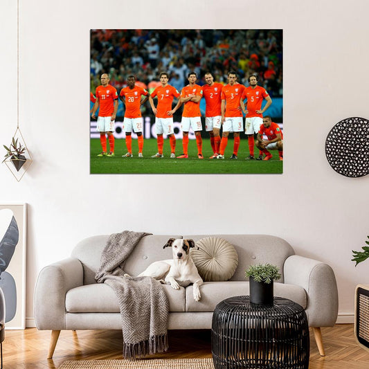 Team Players Netherlands 2014 FIFA World Cup Football Wall Art Print Poster