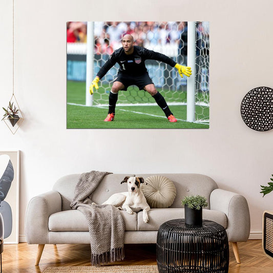 Tim Howard Goalkeeper Stance Post USA Soccer Football Wall Art Print Poster