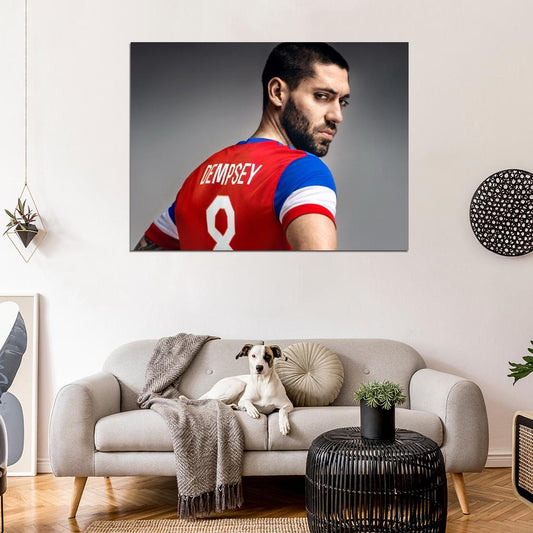 Clint Dempsey Captain Jersey USA FIFA World Cup Brazil Wall Art Print Poster