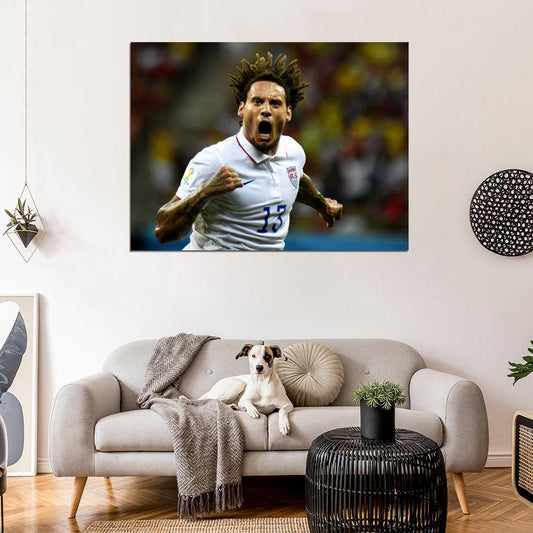 Jermaine Jones Goal Celebration USA World Cup Soccer Wall Art Print Poster