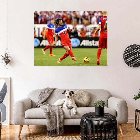 Kyle Beckerman Pass USA Soccer Football Wall Art Print Poster