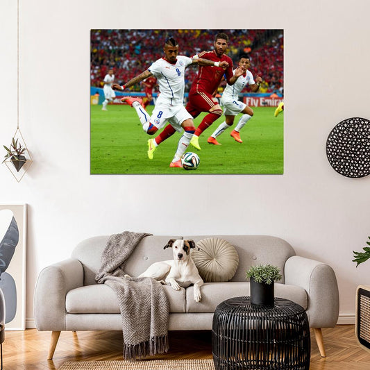 Arturo Vidal Shot Chile FIFA World Cup Soccer Football Wall Art Print Poster