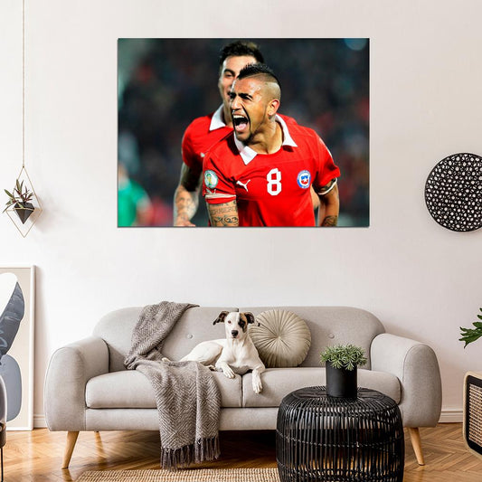Arturo Vidal Goal Celebration Chile 2014 World Cup Wall Art Print Poster