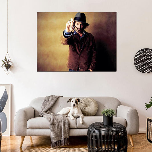 Johnny Depp Glasses Hat Jacket Hot Handsome Actor Wall Art Print Poster