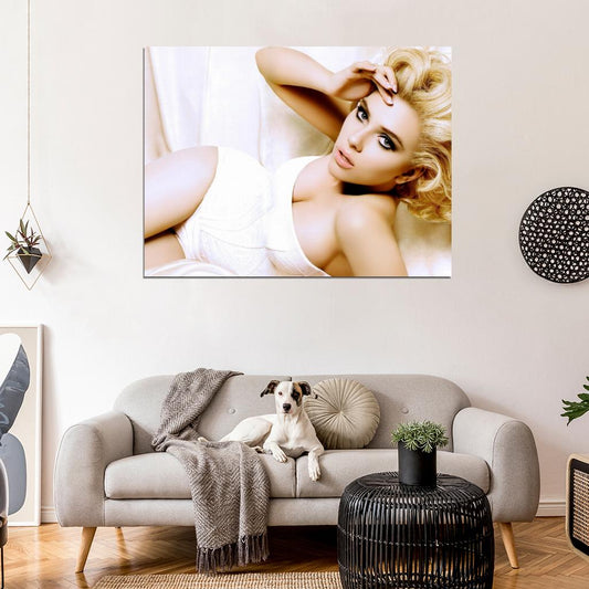 Scarlett Johansson Body Cleavage Hot Sexy Seductive Wall Art Print Poster