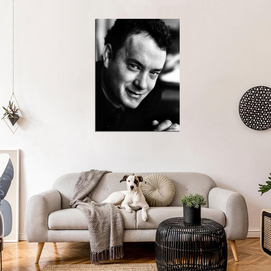 Tom Hanks Amazing BW Portrait Young Handsome Rare Wall Art Print Poster