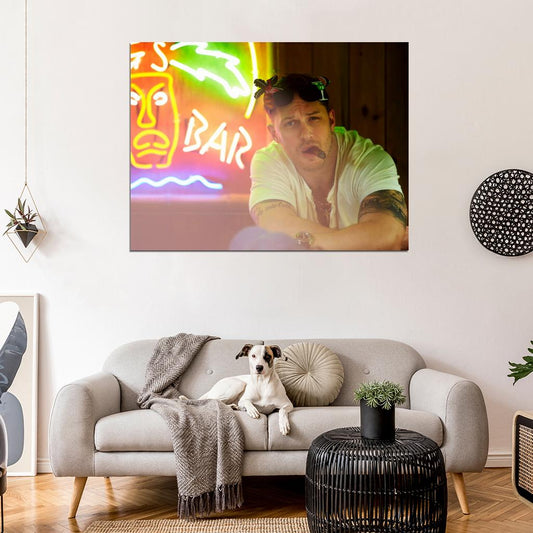 Tom Hardy Portrait Cigar Sunglasses Badass Handsome Wall Art Print Poster