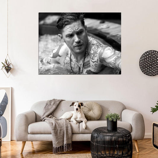 Tom Hardy Awesome Portrait Shirtless Tattoos Rare Wall Art Print Poster