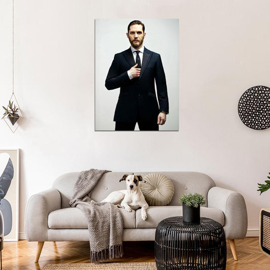 Tom Hardy Suit Beard Badass Handsome Amazing Actor Wall Art Print Poster