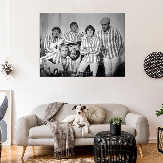The Beach Boys Rare BW Guitars Rock Band Music Wall Art Print Poster