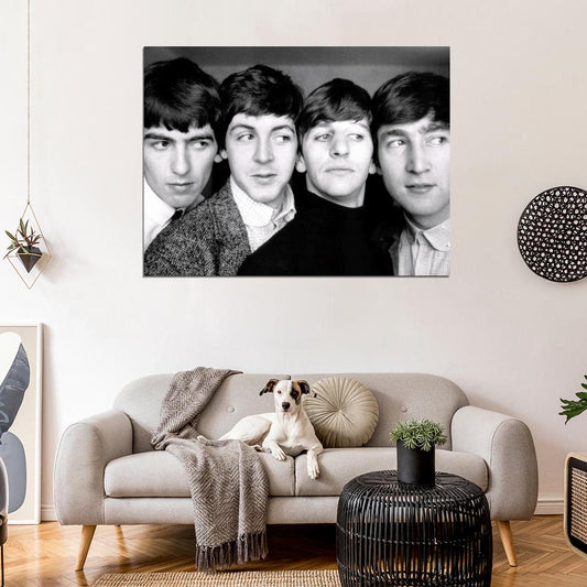 The Beatles Amazing BW Famous Rock Band Rare Music Wall Art Print Poster
