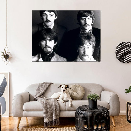 The Beatles Great BW Faces Paul Ringo George John Band Wall Art Print Poster