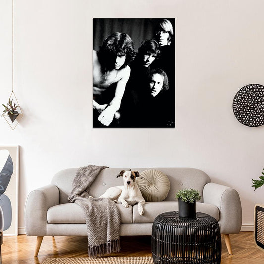 The Doors BW Retro Jim Morrison Vintage Rock Band Wall Art Print Poster