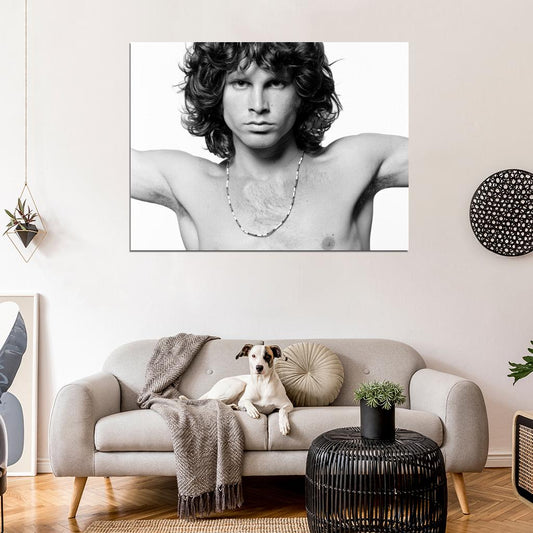 The Doors Awesome BW Shirtless Jim Morrison Rock Band Wall Art Print Poster
