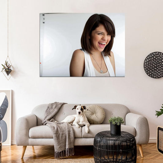 Selena Gomez Smile Funny Cute Pop Music Singer Wall Art Print Poster