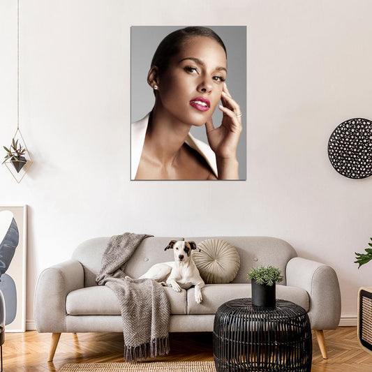 Alicia Keys Beautiful Portrait Pop R&B Singer Wall Art Print Poster