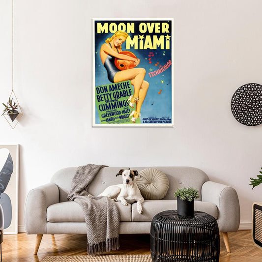 Moon Over Miami 1941 Retro Movie Vintage Wall Art Print Poster