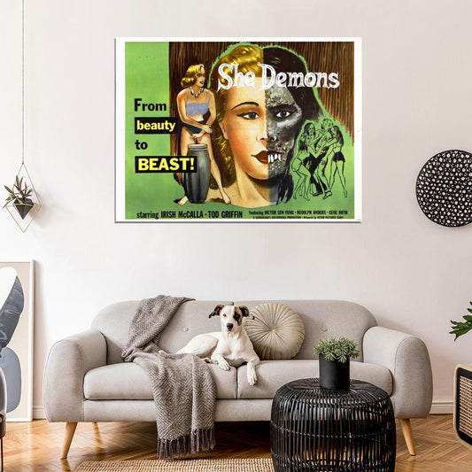 She Demons 1958 Retro Classic Movie Vintage Wall Art Print Poster