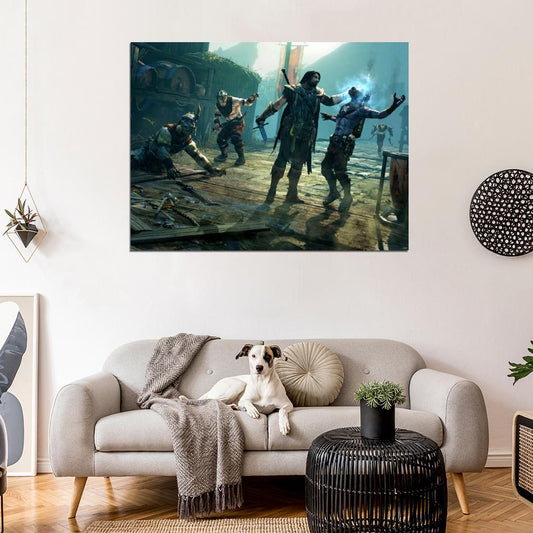Middle-Earth Shadow Of Mordor Monster Fight Wall Art Print Poster