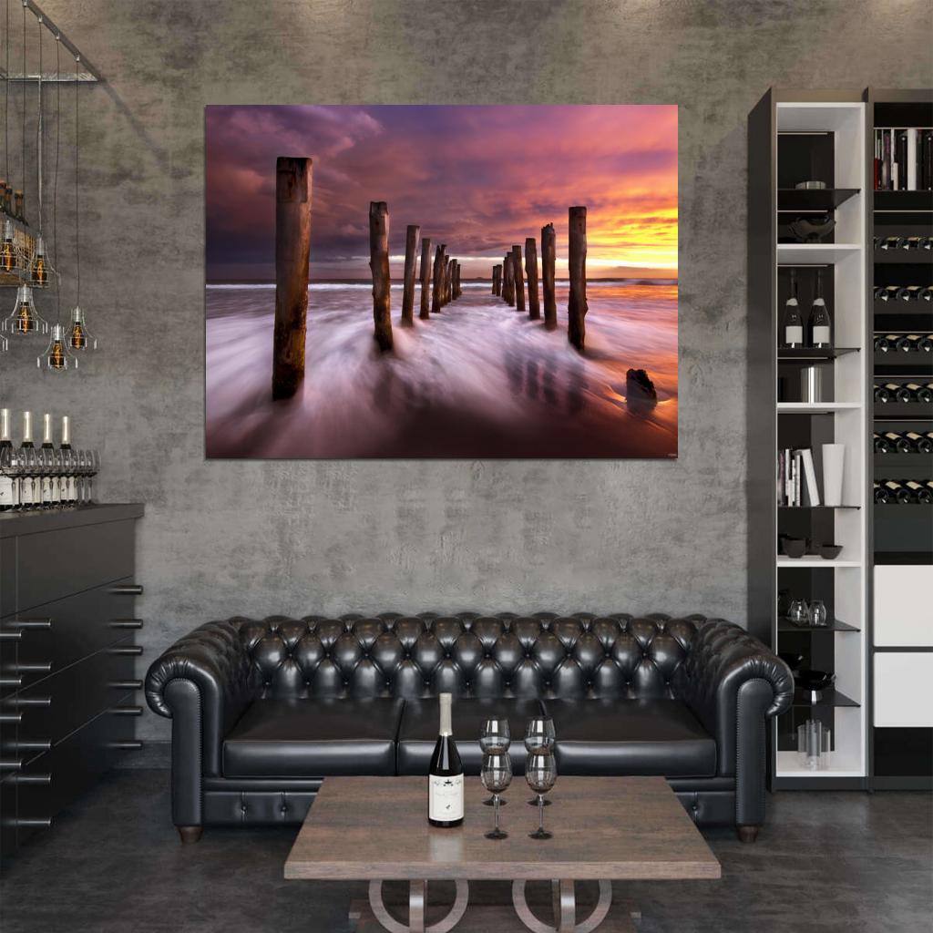 Sea Beautiful Sunset Ocean Dusk Nature Wall Decor Room Print Poster