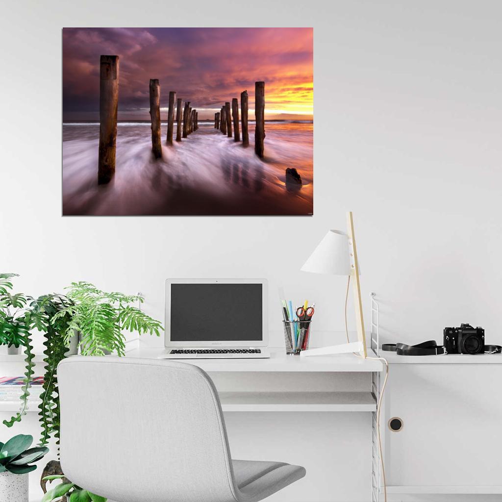 Sea Beautiful Sunset Ocean Dusk Nature Wall Decor Room Print Poster