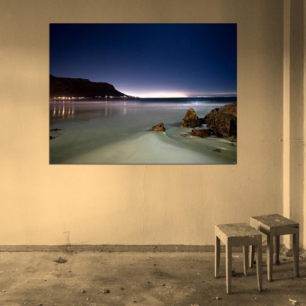 Beach Sea Beautiful Lights Nature Rocks Stars Wall Decor Room Print Poster
